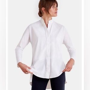 ADAY Something Borrowed White Collarless Shirt
